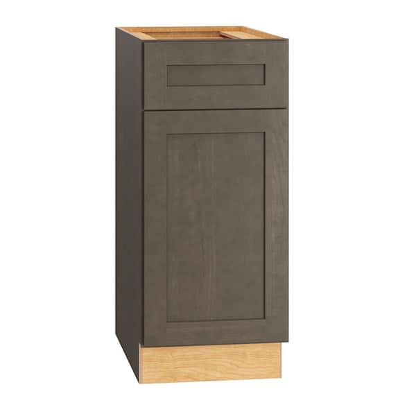 QuickShip Cottage 15 in. W x 24 in. D x 34.5 in. H Assembled Plywood Shaker Trash Can Cabinet in Fieldstone
