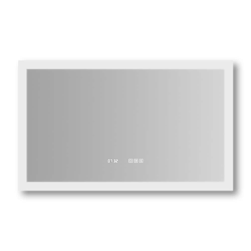 40 in. W x 24 in. H Rectangular Frameless Anti-Fog Wall-Mounted Bathroom Va