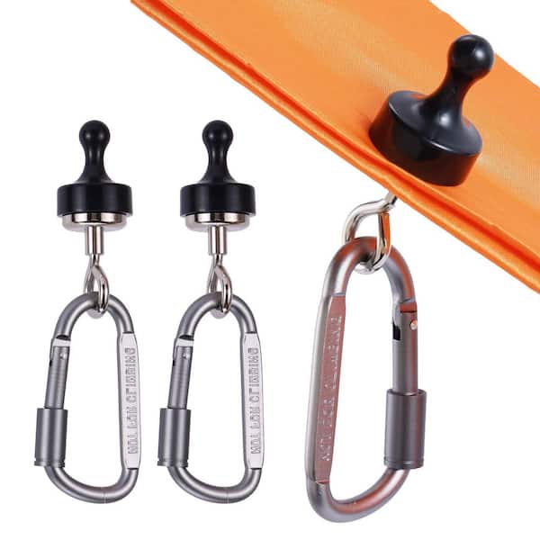 Magnetic Hooks for Canopy, Magnet Clip Hanger with Carabiner, Tent Accessories, Tents Swivel Snap for Camping