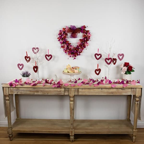 6 ft. Glittered Hearts and Berries Valentine's Day Artificial Garland
