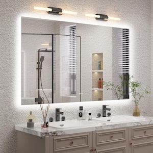 60 in. W x 36 in. H Rectangular Frameless Super Bright Backlited LED Anti-Fog Tempered Glass Wall Bathroom Vanity Mirror