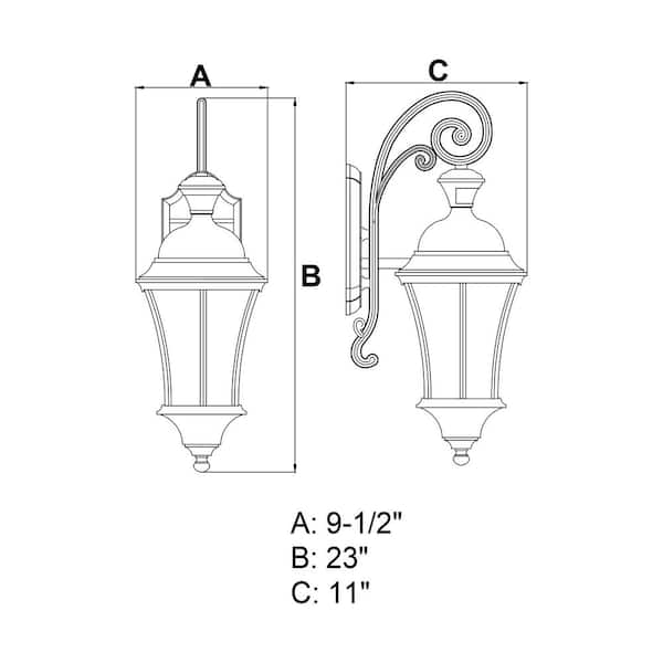 Aberdeen Black Motion Sensor Dusk to Dawn Outdoor Wall Light