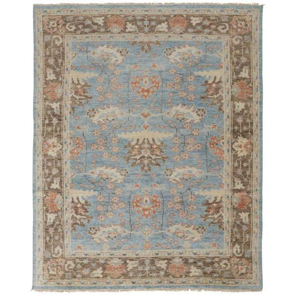Brown, Blue 8 ft. x 12 ft. Oriental Area Rug