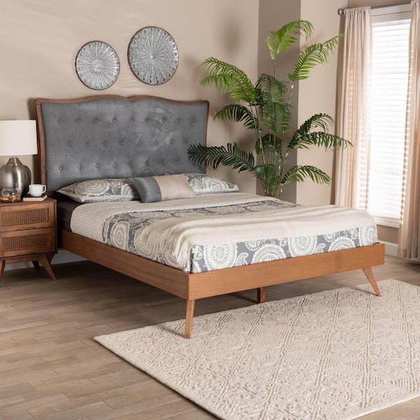 Baxton Studio Hawthorn Gray Wood Frame King Platform Bed 23712641