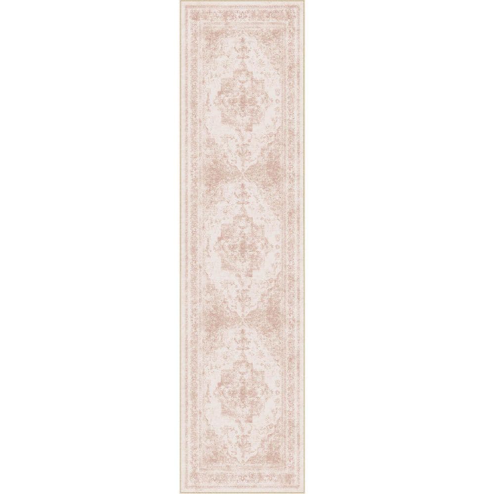 Persia Pink 2 ft. x 8 ft. Vintage Medallion Distressed Runner Rug price history on PriceWatchPro