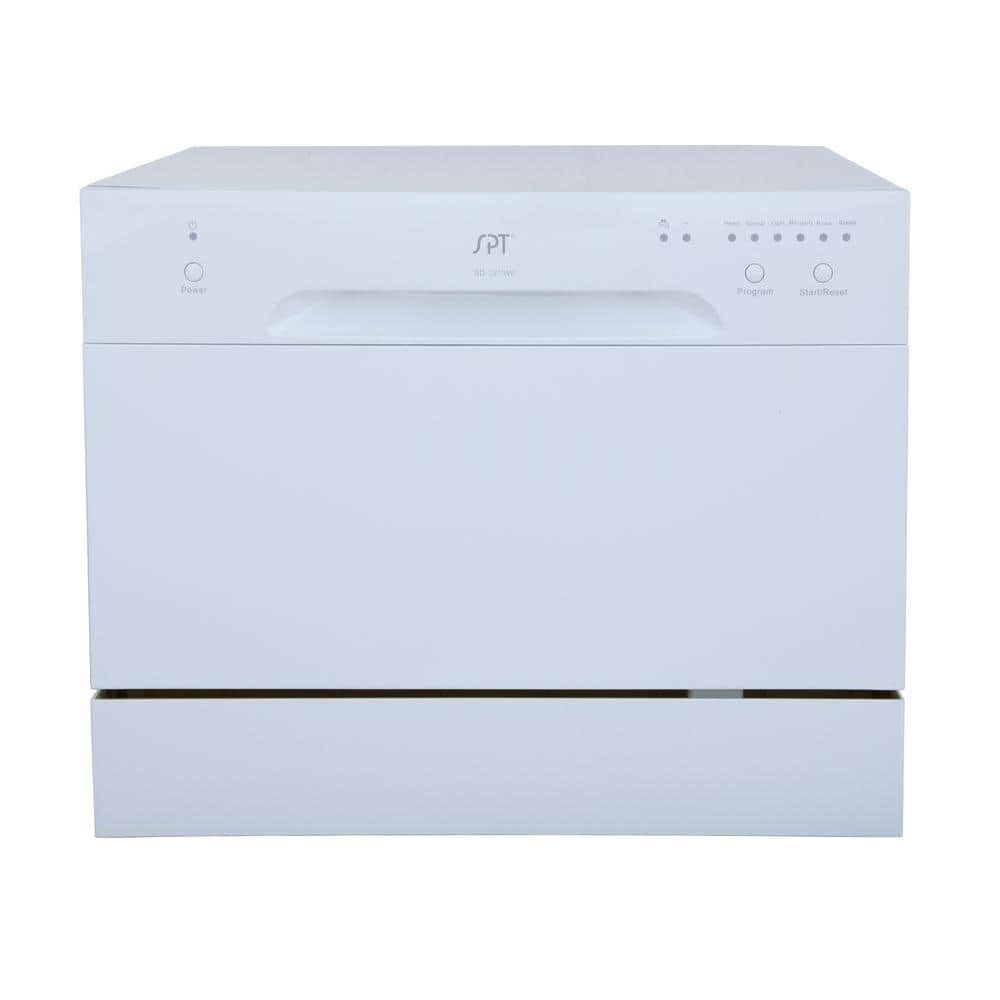 SPT Sd-6513Wb 24 Wide Portable Dishwasher with Energy Star, 6 Wash Programs, 10 Place Settings and Stainless Steel Tub - White