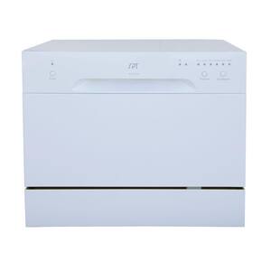 21 in. White Digital Portable Countertop 120-Volt Dishwasher with 6-Cycles and 6-Place Settings Capacity