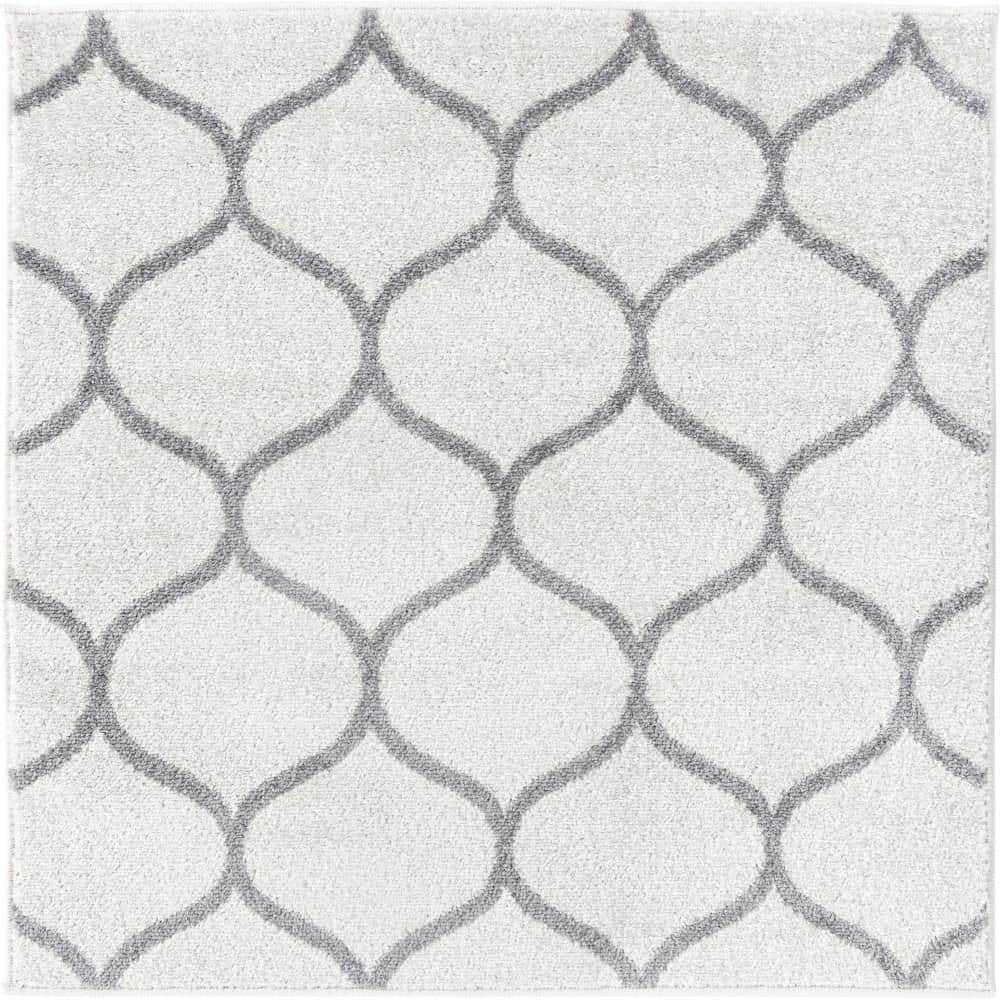 Trellis Frieze Rounded Ivory 6 ft. x 6 ft. Area Rug price history on PriceWatchPro