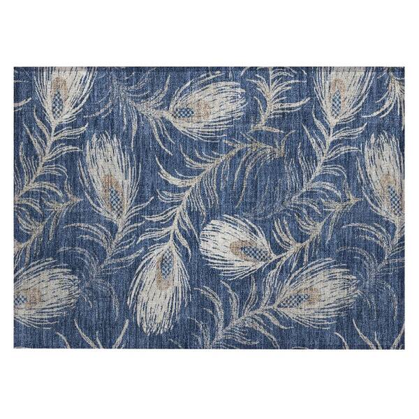 Chantille Machine Washable Indoor/Outdoor Abstract ACN3147 Navy 2 ft. x 3 ft. Accent Rug