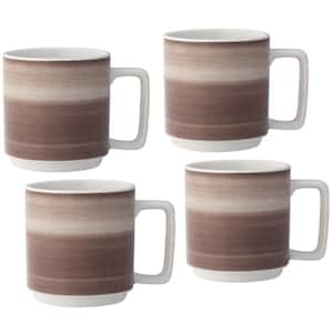 ColorStax Ombre Umber 16 fl. oz. Brown Porcelain Mugs (Set of 4)