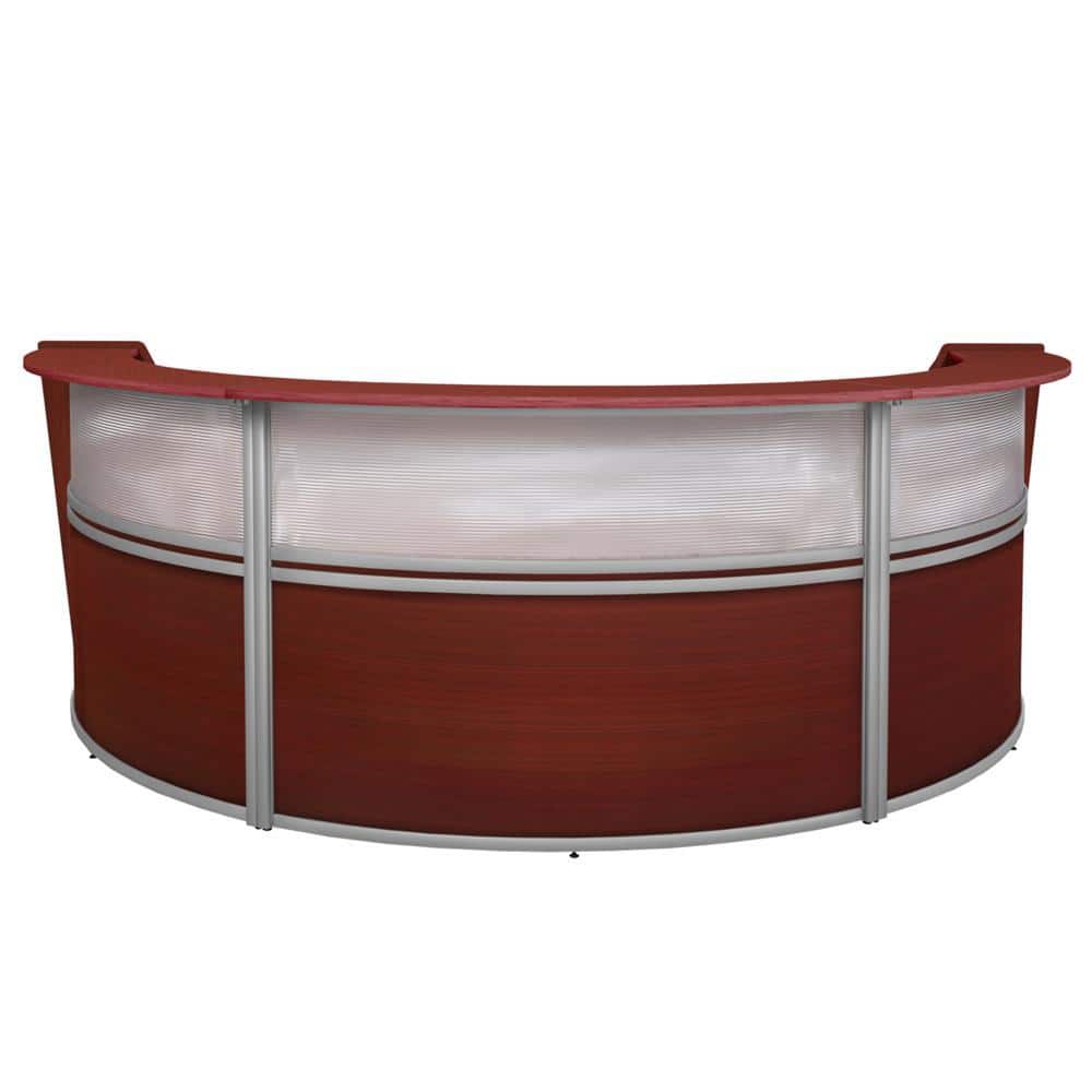 143.5 in. Mahogany Marque Plexi Triple-Unit Reception Curved Desk Workstation price history on PriceWatchPro