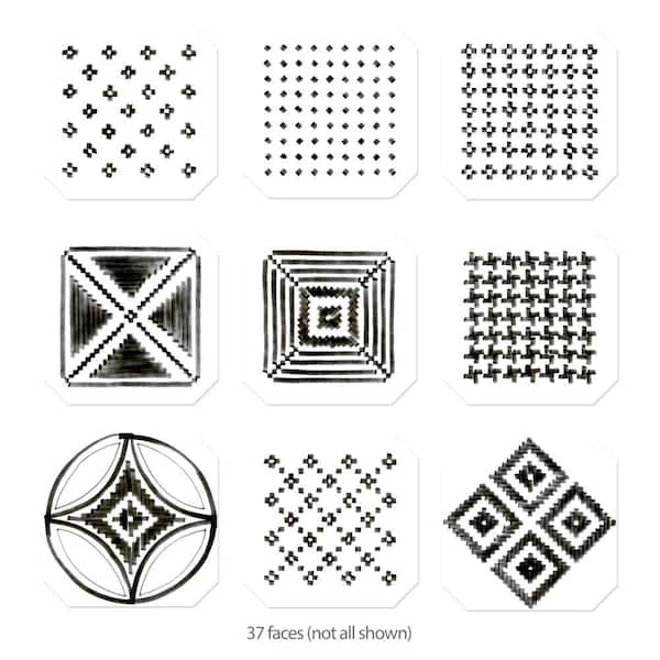 Vaudeville Octagon Deco Sombra 8 in. x 8 in. Porcelain Floor and Wall Take Home Tile Sample