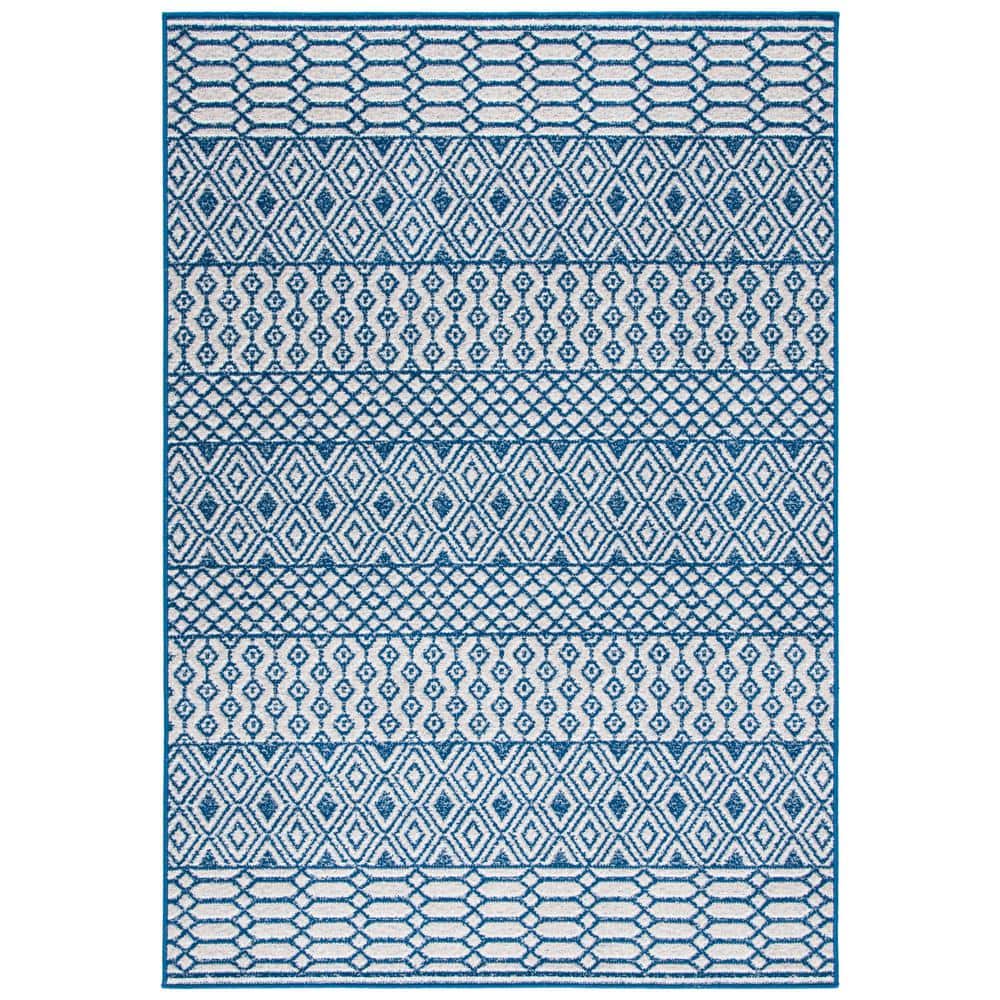 SAFAVIEH Belmont Navy/Gray 5 ft. x 8 ft. Geometric Area Rug BMT132N5