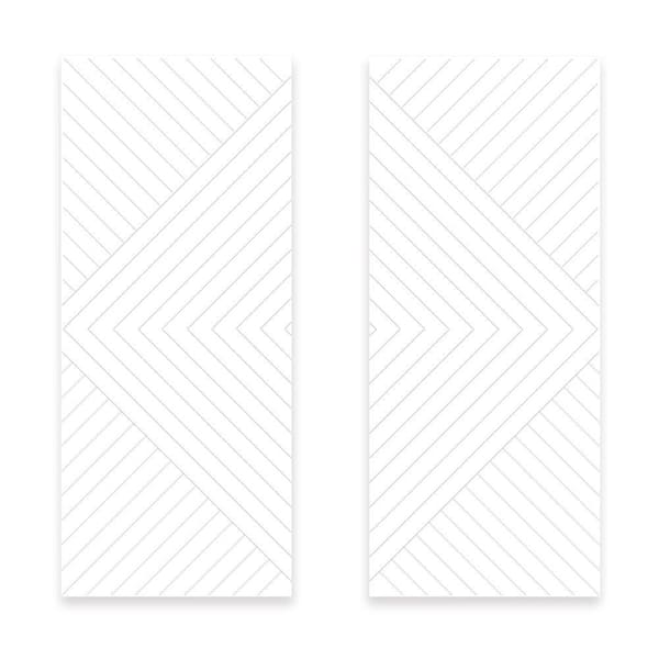 48 in. x 84 in. Hollow Core White Painted Composite MDF Interior Double Closet Sliding Doors