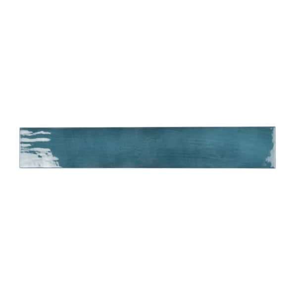 Silken 2.56 in. x 15.75 in. Teal Green Ceramic Glossy Wall and Floor Tile (15 Cases/161.4 sq. ft./Pallet)