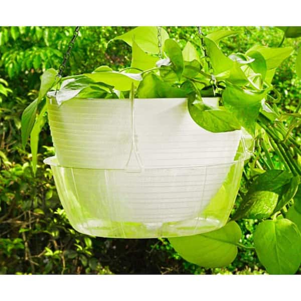 Vigoro 10.5 in. W x 3.5 in. H Clear Medium-Duty Plastic Plant Saucer for Hanging  Basket VG-DCMD10 - The Home Depot