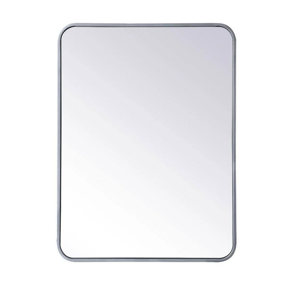 Anky 24 in. W x 32 in. H Rectangle Aluminum Alloy Wall Mirror Horizontal and Vertical Bathroom Vanity Mirror in Silver price history on PriceWatchPro