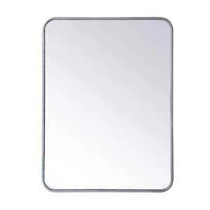 Anky 24 in. W x 32 in. H Rectangle Aluminum Alloy Wall Mirror Horizontal and Vertical Bathroom Vanity Mirror in Silver