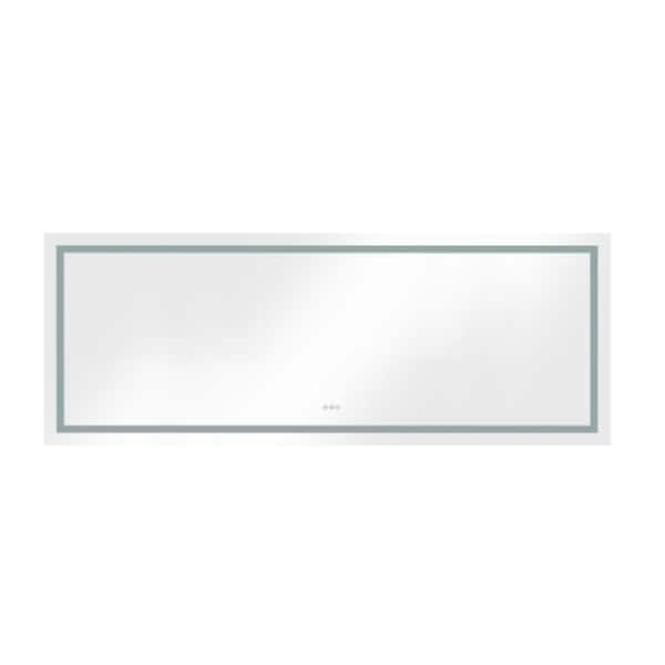 White 36 in. W x 96 in. H LED Rectangle Metal Framed Wall Mirror