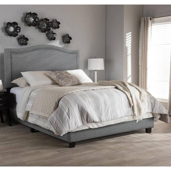 Harper & Bright Designs Gray Queen Upholstered Platform Bed