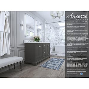 Audrey 60 in. W x 22 in. D Vanity in Sapphire Gray with Marble Vanity Top in Carrara White with White Basin
