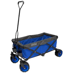 7 cu. ft. Folding Garden Wagon Carts in 2-Tone Blue/Grey