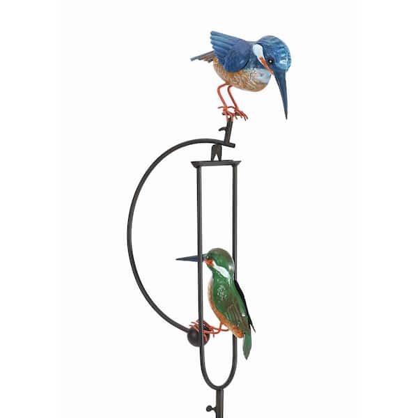 Zaer Ltd. International 53 in. Tall Metal Dual Hummingbird Rocking Stake