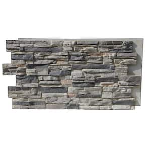 Lightning Ridge 48 in. x 24 in. Class A Fire Rated Faux Stone Siding Panel Finished Gray Fox