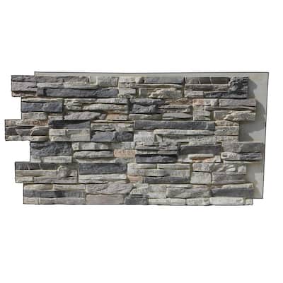 Lightning Ridge 48 in. x 24 in. Class A Fire Rated Faux Stone Siding Panel Finished Gray Fox