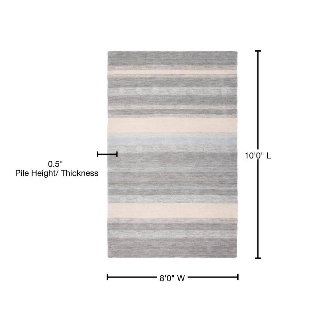 Handmade Grey and Ivory Wool Kids 8' x 10' Area Rug