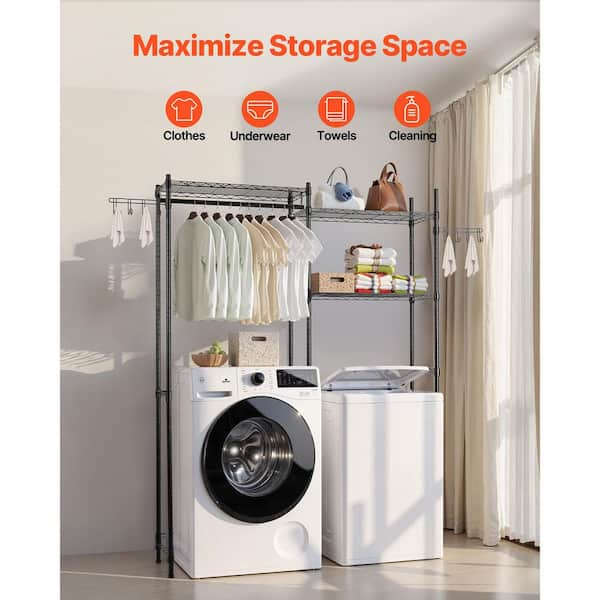 SKYSHALO Storage Racks above Washer and Dryer, Dual Row Space