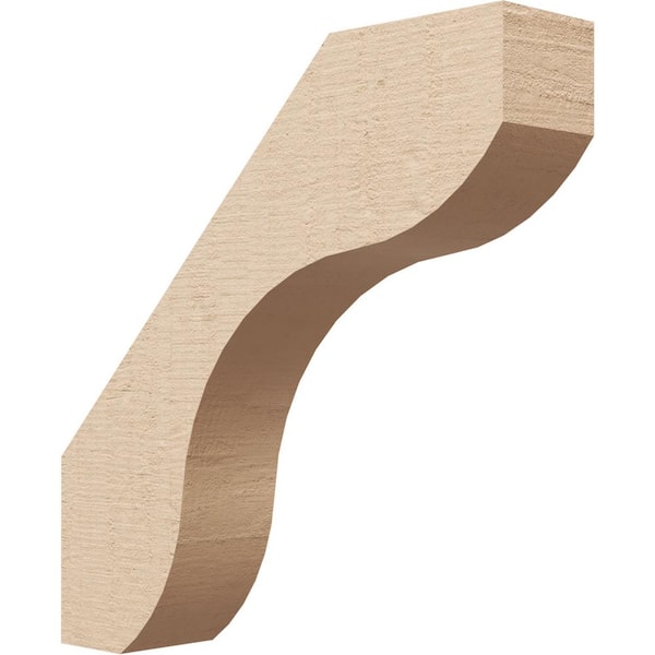 Ekena Millwork 3 in. x 14 in. x 14 in. Stanfield Rough Cedar Woodgrain Timberthane Polyurethane Knee Brace, Primed