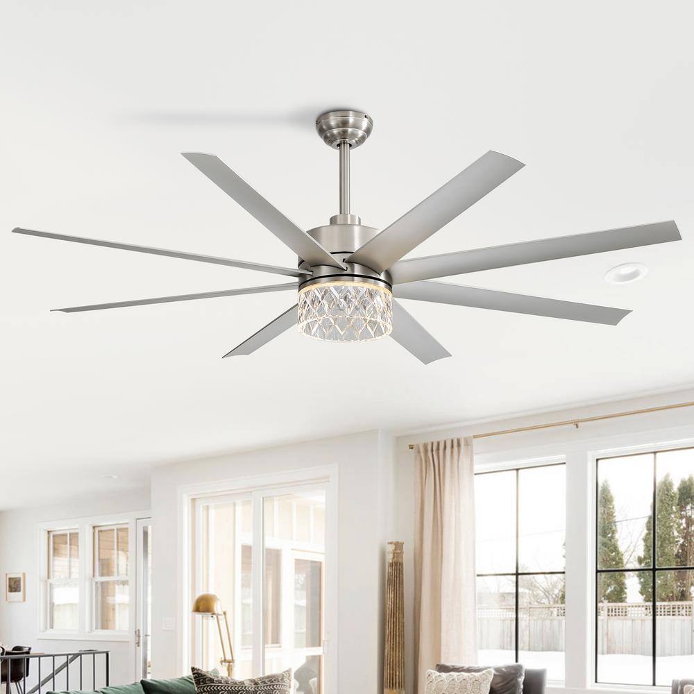 Lamober Windmill 65 in. LED Indoor Brushed Nickel Ceiling Fans with