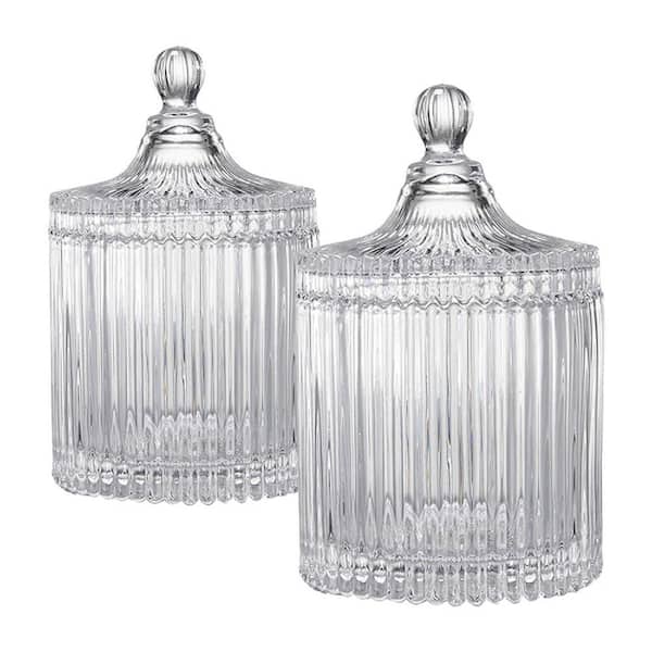 A & B Home Lidded Glass Jars - Set of 2 - Clear