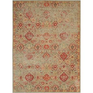 Somerset Light Green 8 ft. x 11 ft. Repeat Medallion Traditional Area Rug