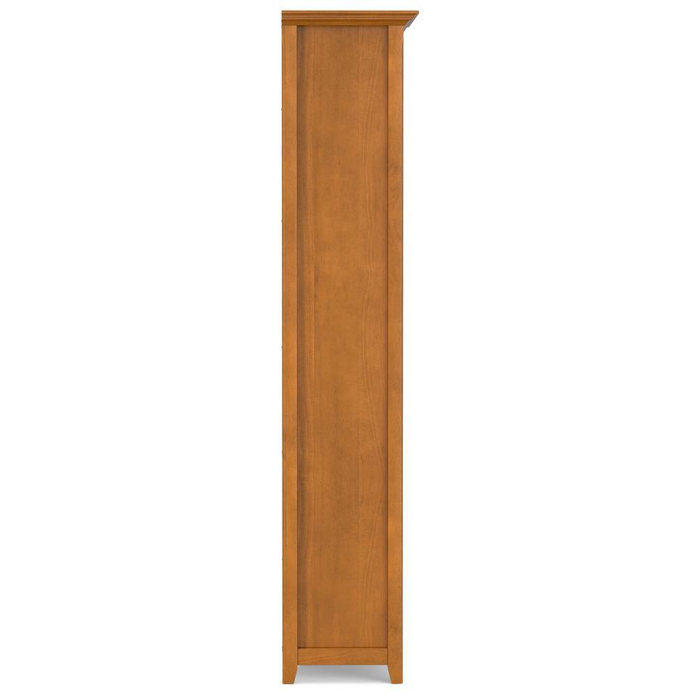 Amherst Adjustable 5-Shelf Solid Pine Bookcase in Light Golden Brown