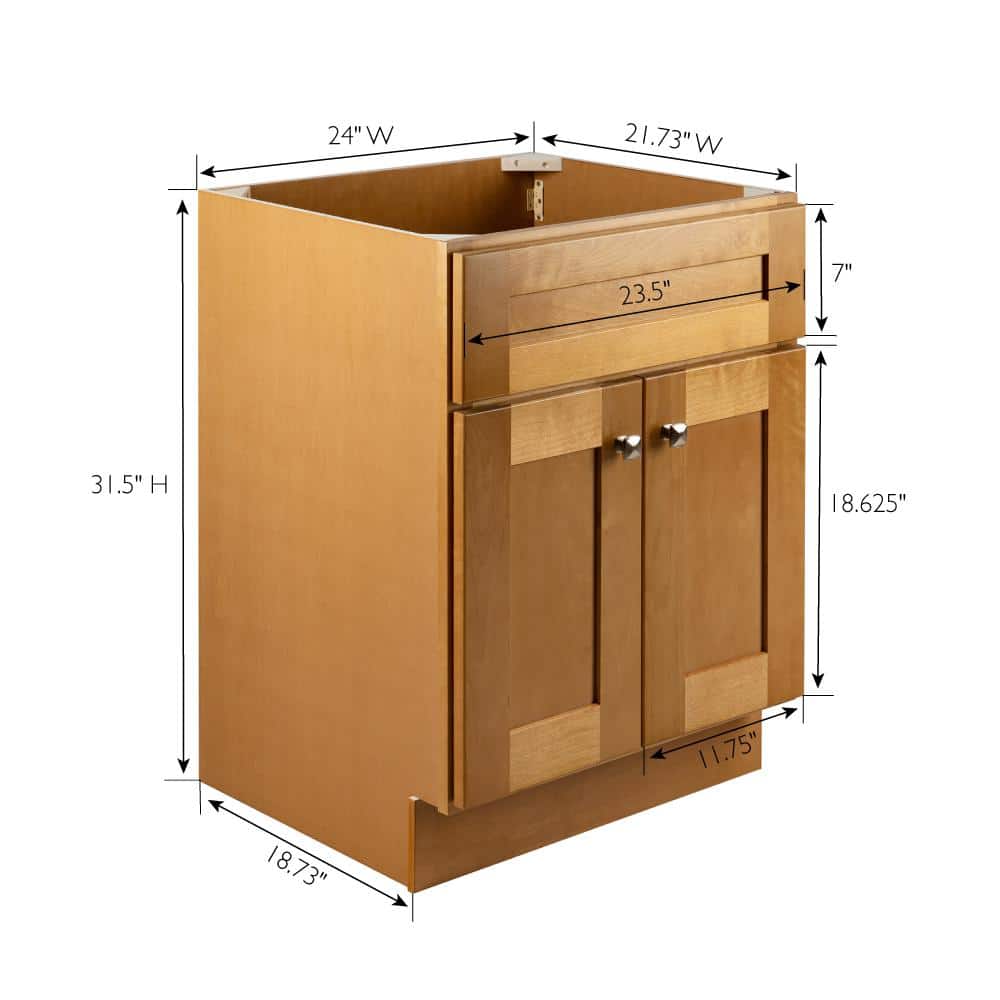 Modern Birch 24-Inch Freestanding Bathroom Vanity Cabinet