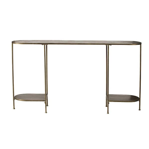 A & B Home 11.8 in. Bronze Rectangle Metal Console Table