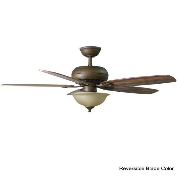 Hampton Bay Southwind 52 in. Indoor LED Venetian popular Bronze Ceiling Fan with 5 Rever