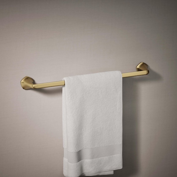 Sundae 24 in. Single Wall Mounted Towel Bar in Vibrant Brushed Moderne Brass