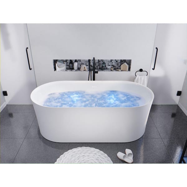 ANZZI Jericho Series 67 in. x 32 in. Flat Bottom Acrylic