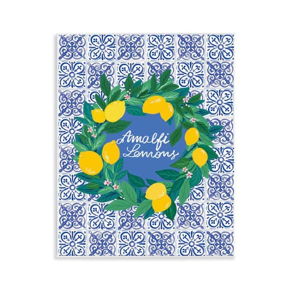 Amalfi Lemons on Tile by Be Ni La Unframed Food Graphic Art Print 14 in. x 11 in.