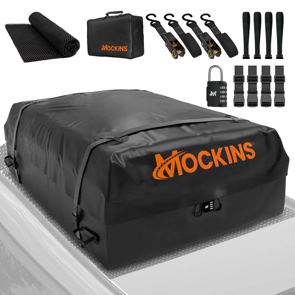 Mockins 25 cu. ft. Black Waterproof Car Roof Cargo Bag (60 in. x