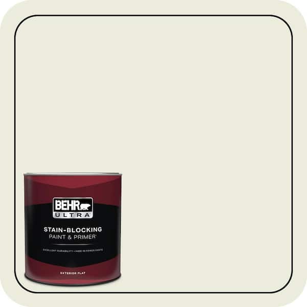 BEHR ULTRA 1 qt. #BWC-One8 Spring White Flat Exterior Paint & Primer