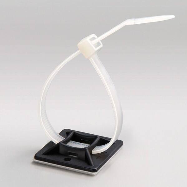 4-Way Adhesive Backed Cable Tie Mount Acrylic Outd/High Temp 1 X