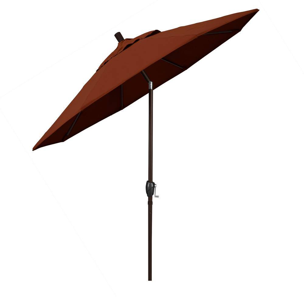 9 ft Terracotta Aluminum Patio Umbrella with Push Tilt