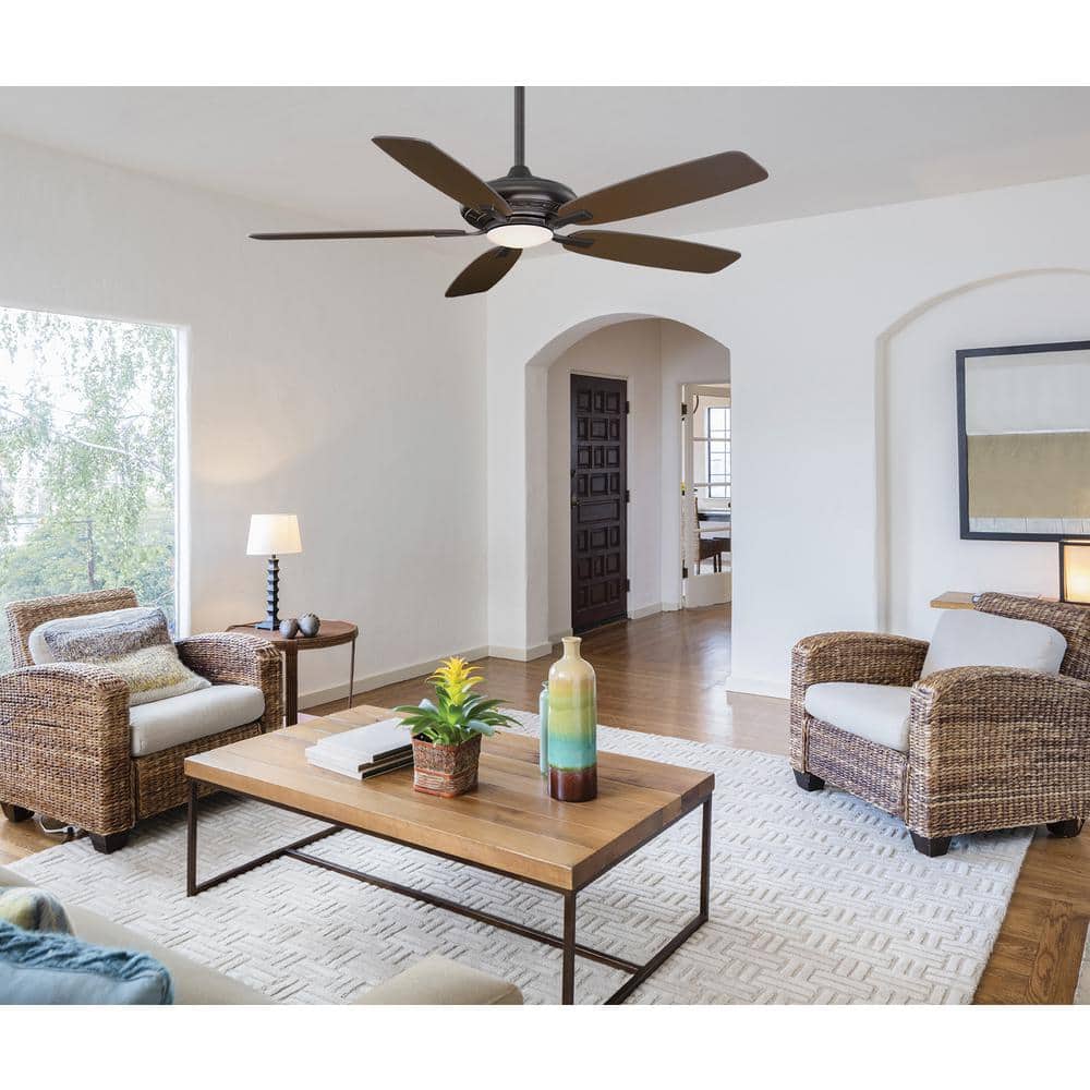 52-Inch Oil Rubbed Bronze LED Ceiling Fan with Remote and Light