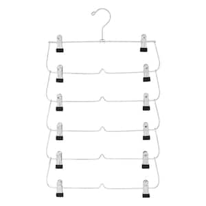 Chrome Metal 6-Tier Skirt Hanger 4-Pack
