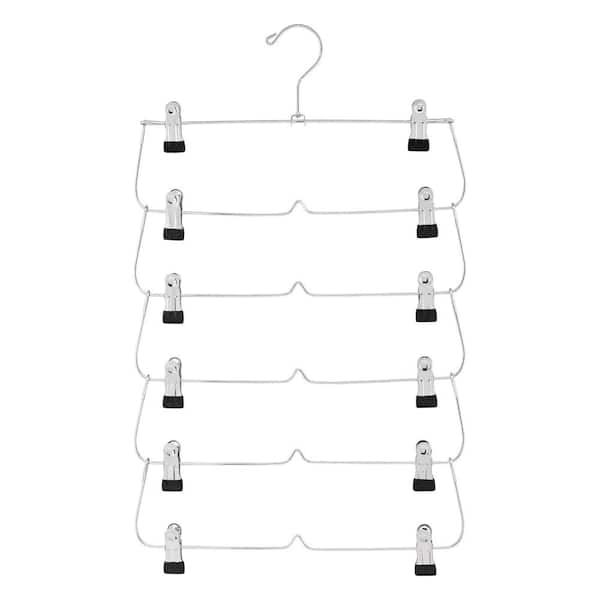 USTECH 5-Tier Adjustable Non-Slip Clips Skirt Hanger, Space-Saving 3 Packs