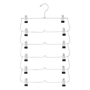 Chrome Metal 6-Tier Skirt Hanger 8-Pack